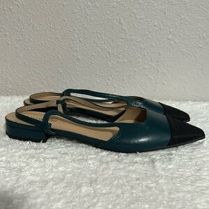 Chic Teal and Black Women's Loafers